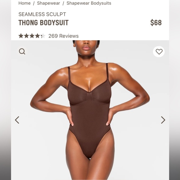NWOT SKIMS Seamless Sculpt Thong Bodysuit - Cocoa - Picture 1 of 4